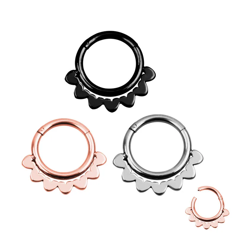 Opal Septum Piercing Clicker 16G Crystal Ring for Tragus, Daith, Helix - Surgical Steel, 1 or 2 Pieces image 5