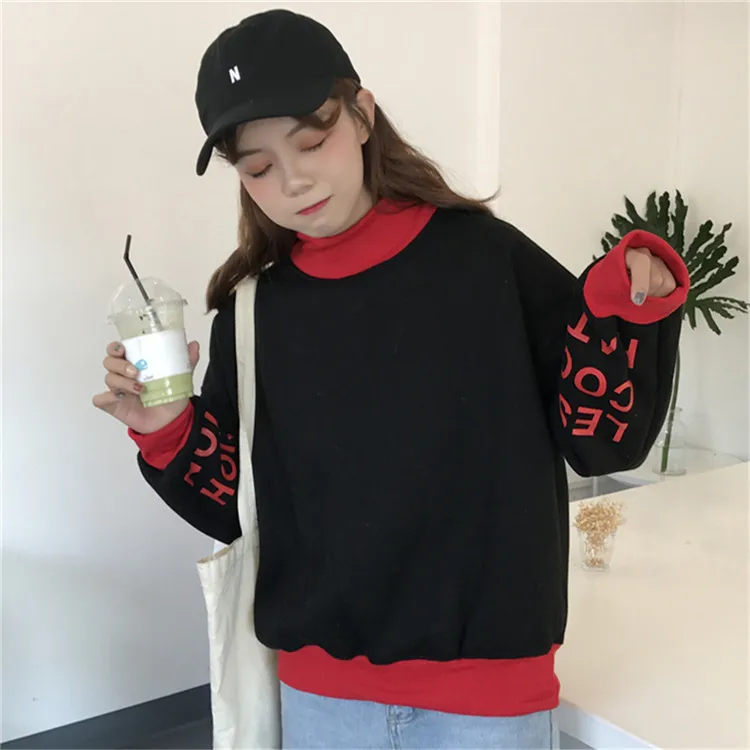 Женские толстовки с капюшоном sudadera mujer Пуловеры круглым вырезом и принтом в стиле