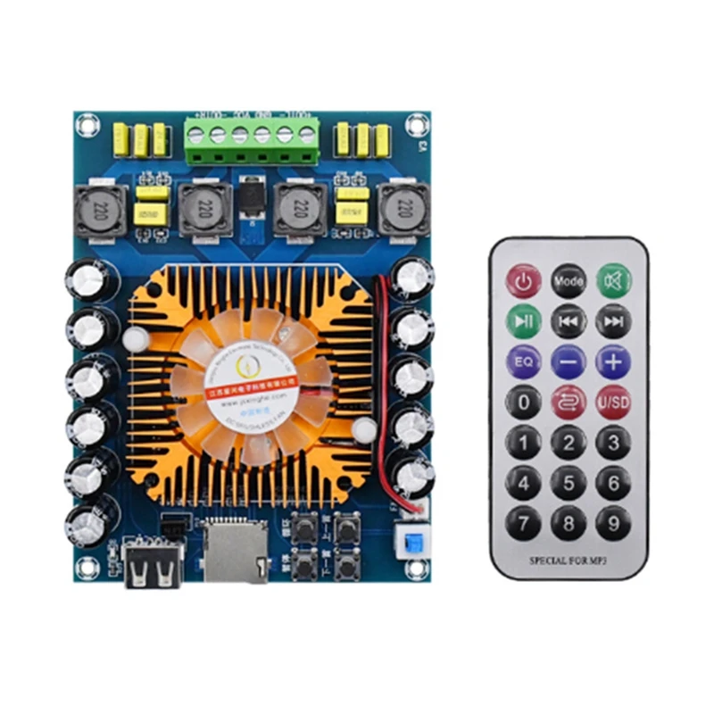

TDA7498E 160Wx2 высокомощная стерео цифровая плата усилителя мощности аудио с поддержкой U-диска, TF-карты с дистанционным управлением