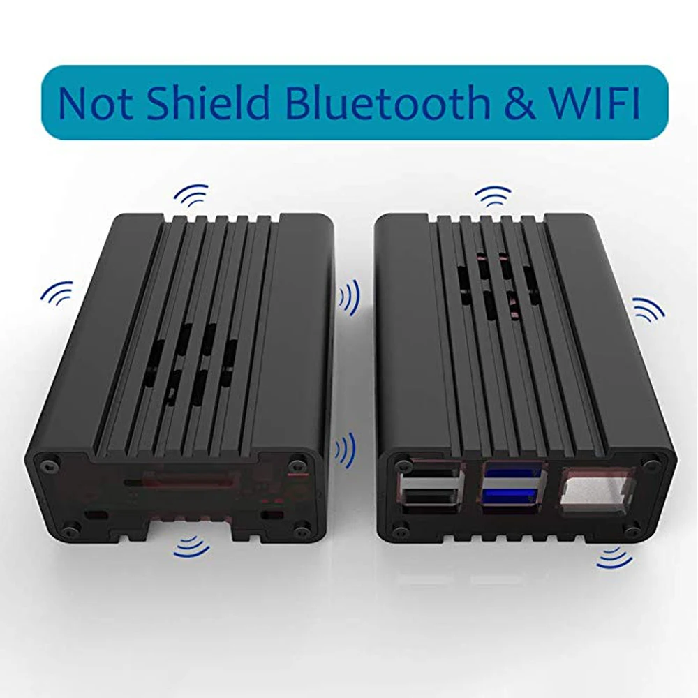 Алюминиевый Чехол для Raspberry Pi 4 Model B акриловые боковые панели с радиатором и