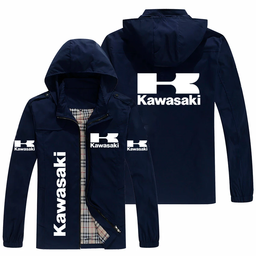 

2021 Autumn New Kawasaki Motorcycle Racing Jackets Harajuku Male Hoodie Jacket Outdoor Sports Jacket Windbreaker Men Streetwear