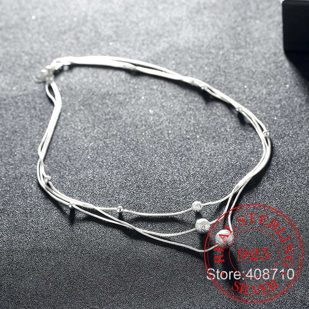 Цепочка из серебра 925 пробы с трехслойной подвеской и бусинами|pendant whistle|pendant