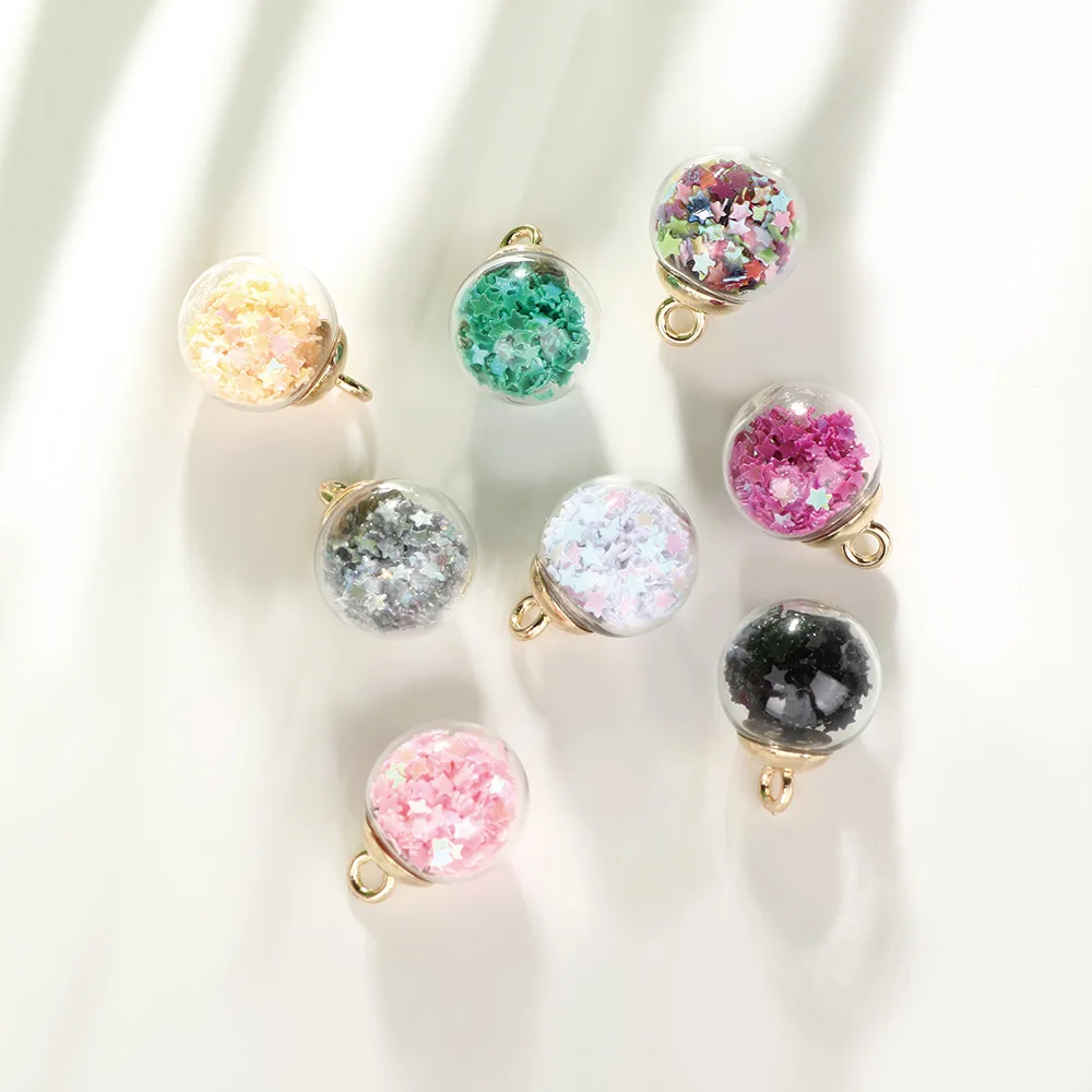 8 шт. универсальные красочные прозрачные стеклянные шарики звезды бусины