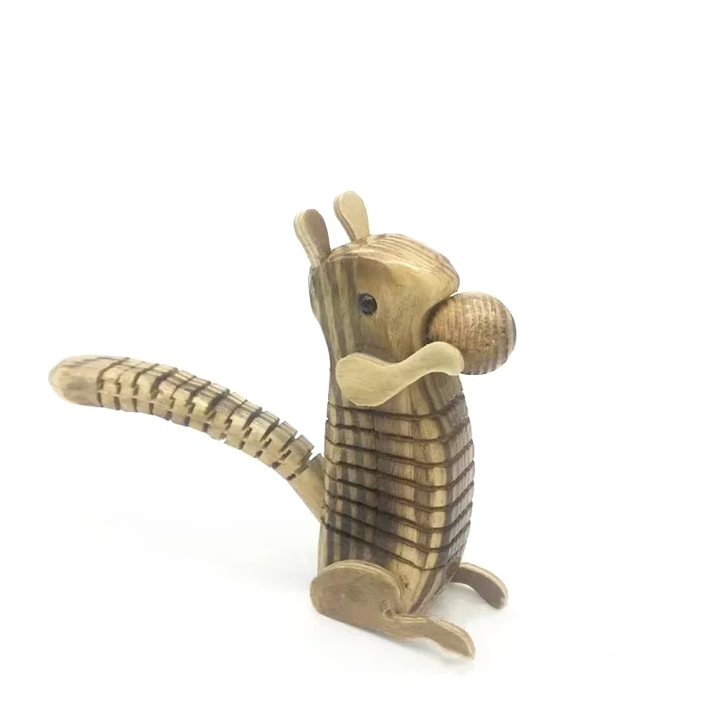 

Wooden Squirrel Simulation Children's Toy Cute Animal Model Ornaments For Girls And Boy Birthday Surprise Gift