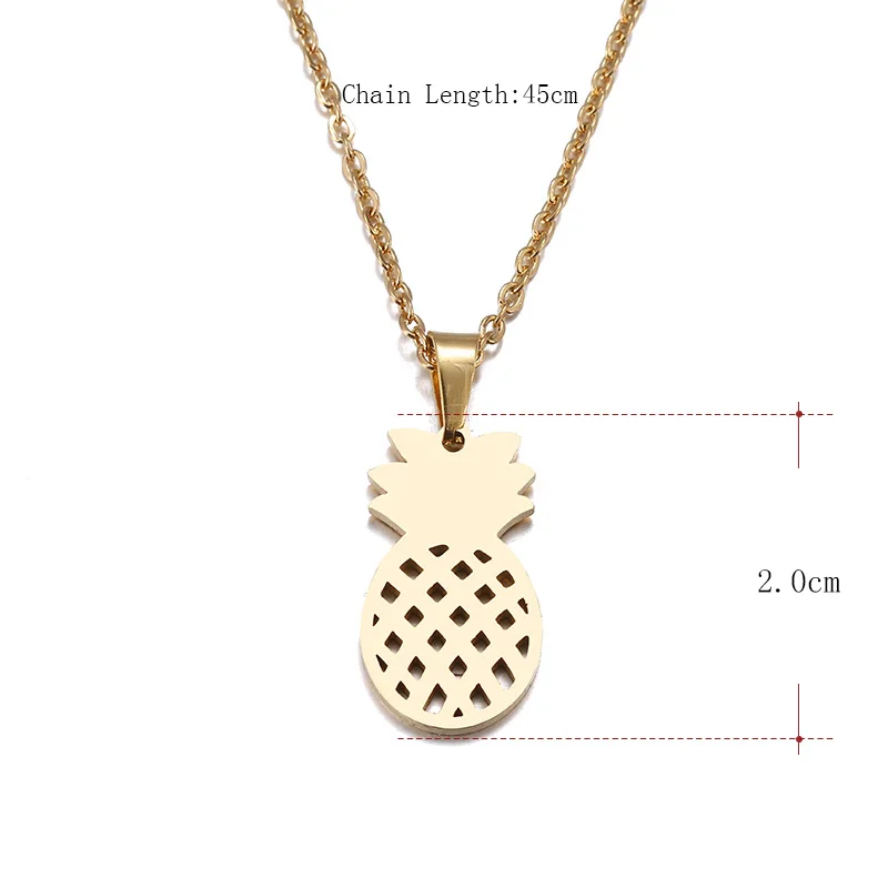

Stainless Steel Necklace For Women Lover's Gold And Silver Color Pineapple Pendant Necklace Engagement Jewelry
