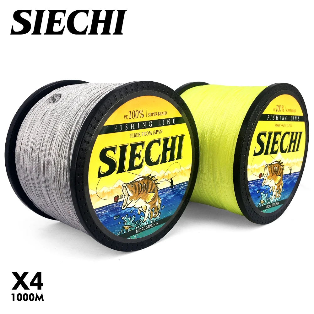 SIECHI брендовая рыболовная леска 1000 м ПЭ многофиламентная плетеная 4 нити 12lb-83lb