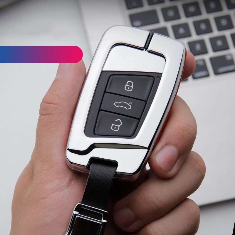 Горячая Натуральная кожа Автомобильный ключ чехол для Volkswagen VW Tiguan MK2 Magotan Passat B8 CC