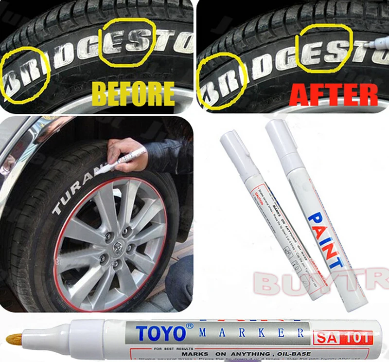 

1pcs Waterproof Car Tyre Tire Tread CD Metal Permanent Paint Marker Graffti Oily Marker Macador Caneta Stationery