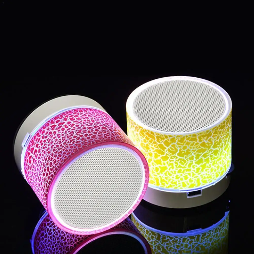 

Mini Bluetooth Speaker USB Led Light Wireless Portable Sound Colorful Crack Box Audio Speaker Pattern Mobile Music Crack R2Q9