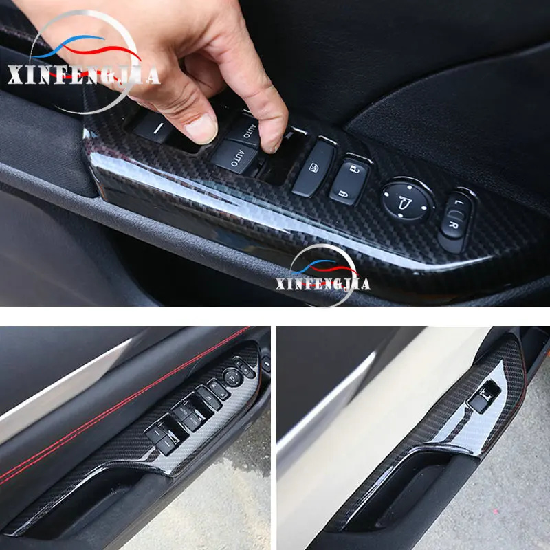 4 шт. декоративные наклейки из углеродного волокна для дверных поручней Honda Civic 16-19