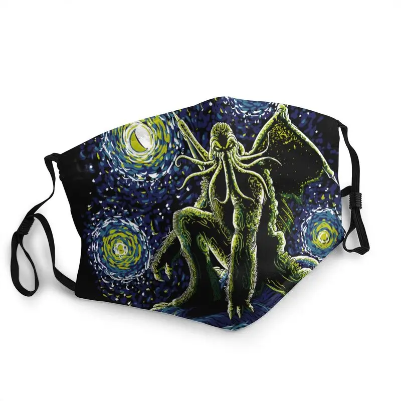 

Маска для лица Starry Night Of Cthulhu, многоразовая, защита от пыли