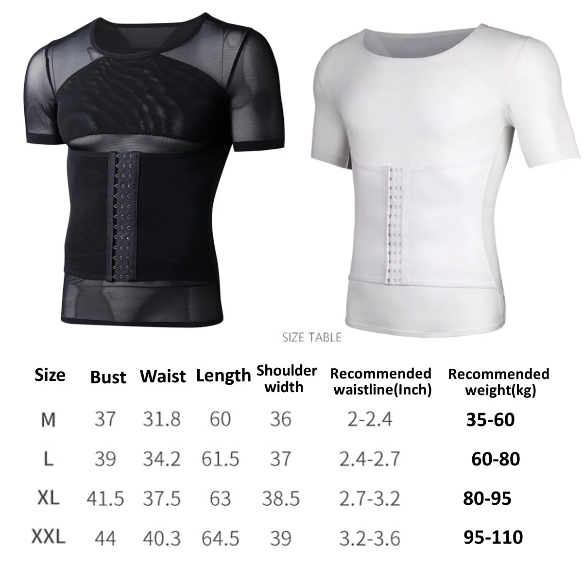 

Men's Slimming Body Shapewear Corset Vest Shirt Compression Abdomen Tummy Belly Control Slim Waist Cincher Underwear