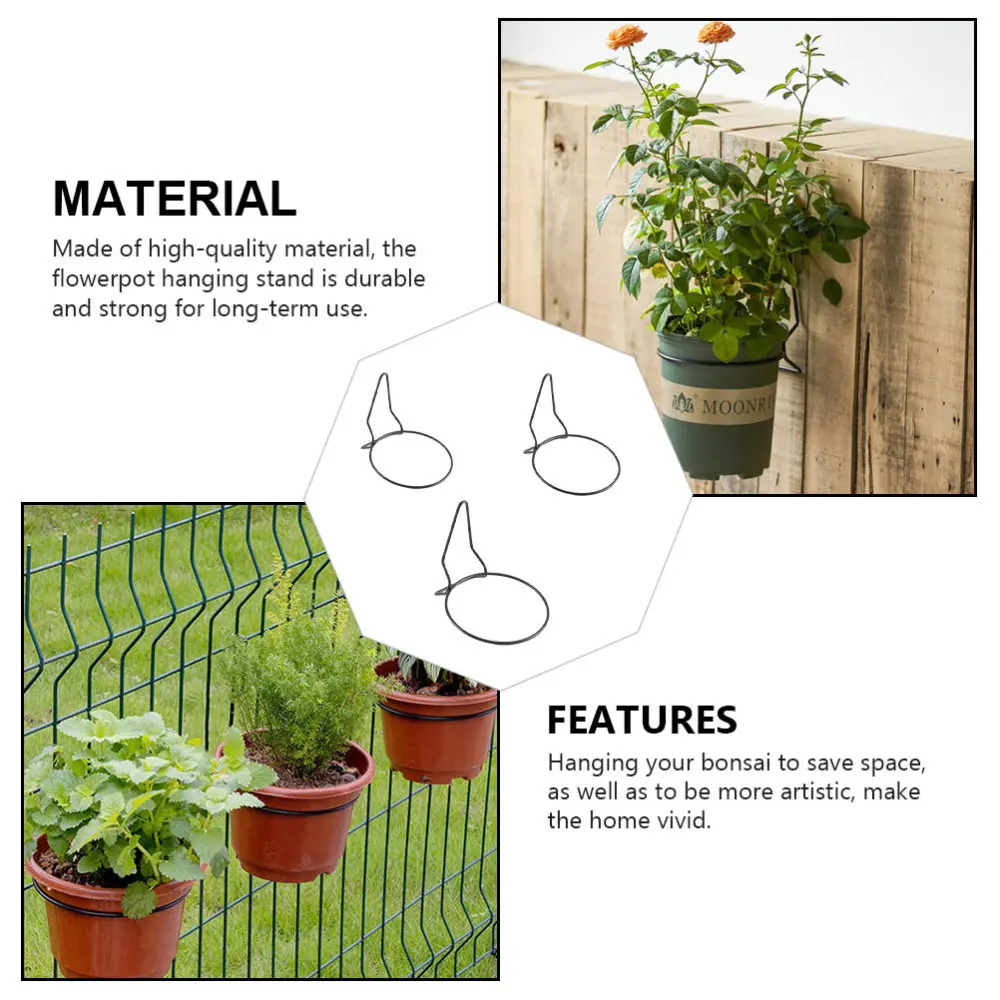 

3pcs Flower Hanging Rack Iron Art Flower Hanging Rack Plant Pot Hanging Stand