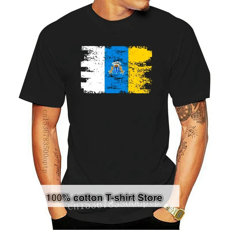 

Футболка для мужчин и женщин, рубашка с принтом Канарских островов, флаг страны, патриотическое путешествие, свет Африки
