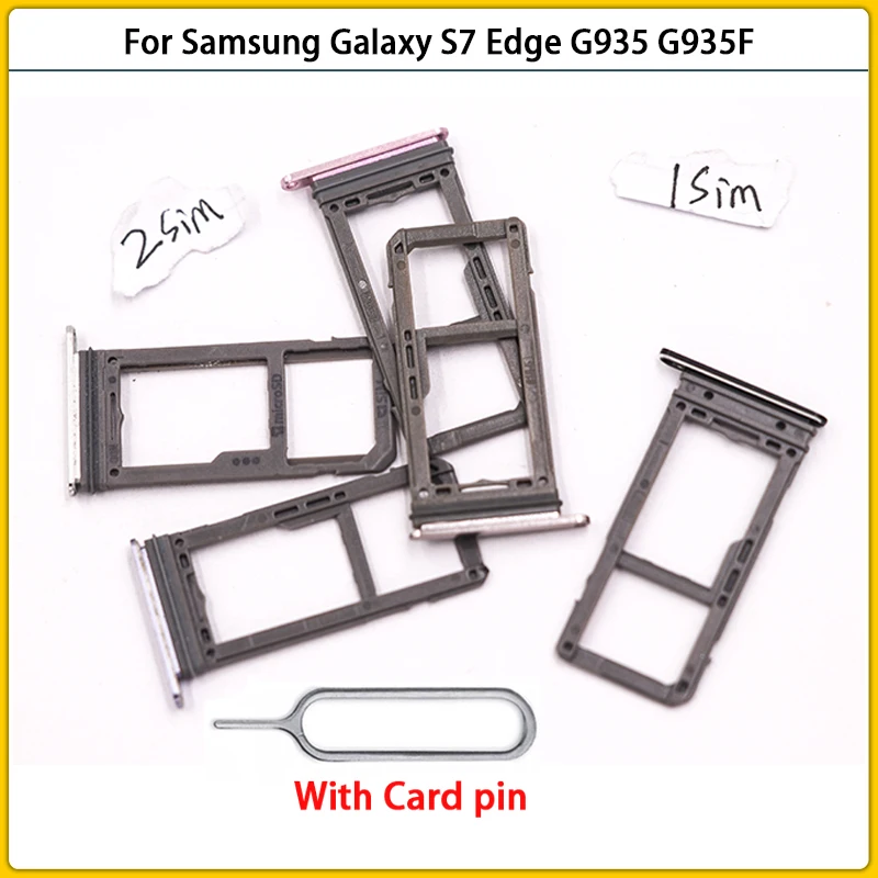 

For Samsung Galaxy S7 Edge G935 G935F G935FD G935A Housing New SIM Card Adapter And Micro SD Card Tray Holder With Card pin