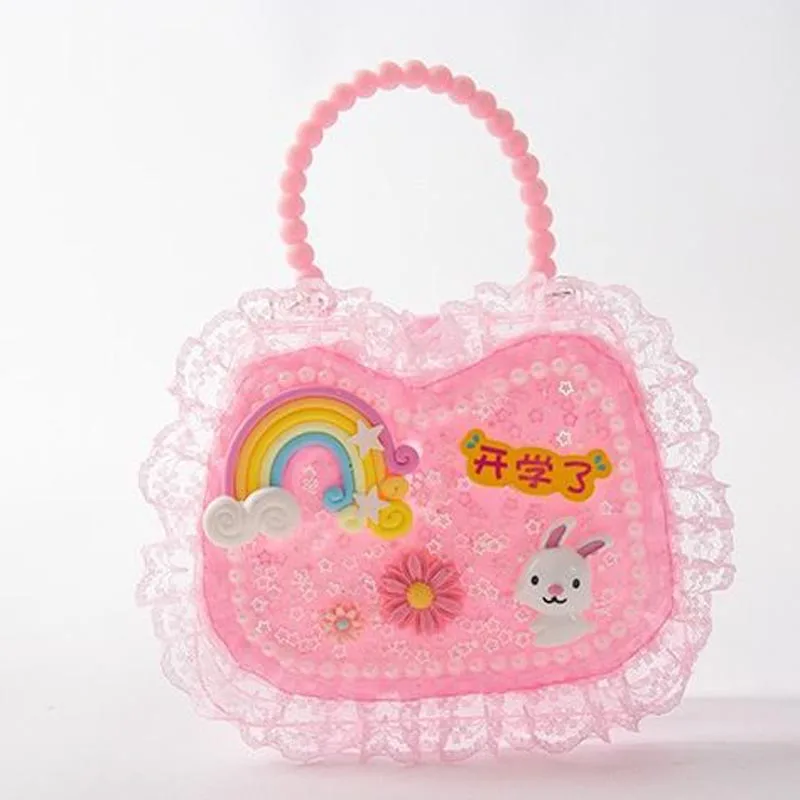 Rainbow Craft Toys Искусство ремесла Сделай Сам Игрушки для девочек творчества Сумки из натуральной кожи, ролевые Kawaii ручной работы Материал комплект для девочек игрушка кукла 3/4/5/6/7/8 лет - Цвет: Rainbow Craft Toys