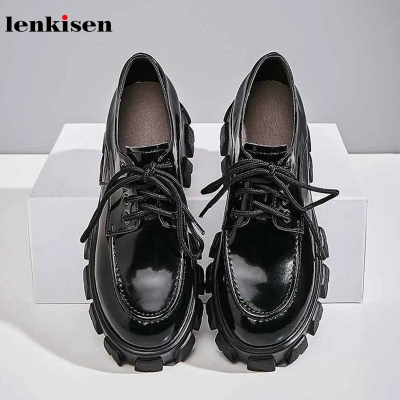 Lenkisen классические белые кроссовки из натуральной кожи с круглым носком на