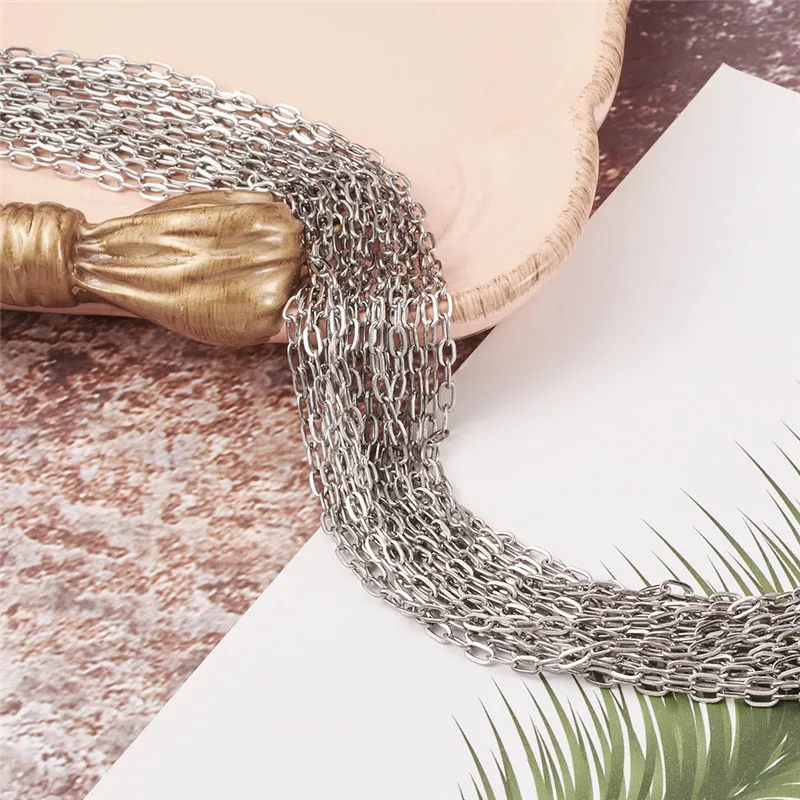 Цепочка из нержавеющей стали 304 для изготовления ювелирных изделий 4 х2 мм мм|steel