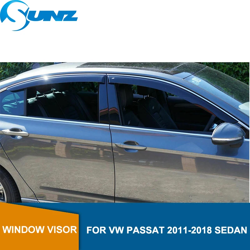 Черные боковые оконные дефлекторы защита от дождя дверной козырек для VW PASSAT 2011 2018