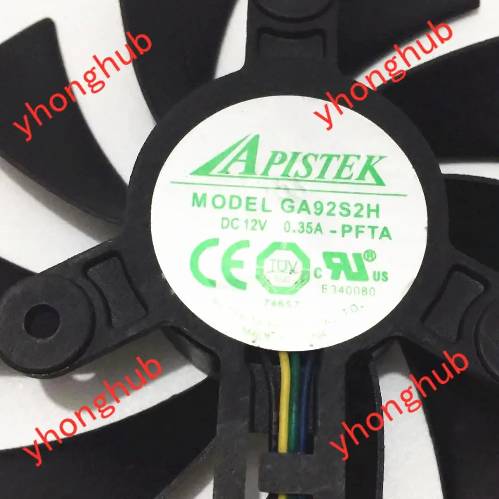 APISTEK GA92S2H PFTA DC 12V 0.35A Dia. 87 мм C.T.C 47 4 провод сервера выполненные вентилятор|Кулеры и
