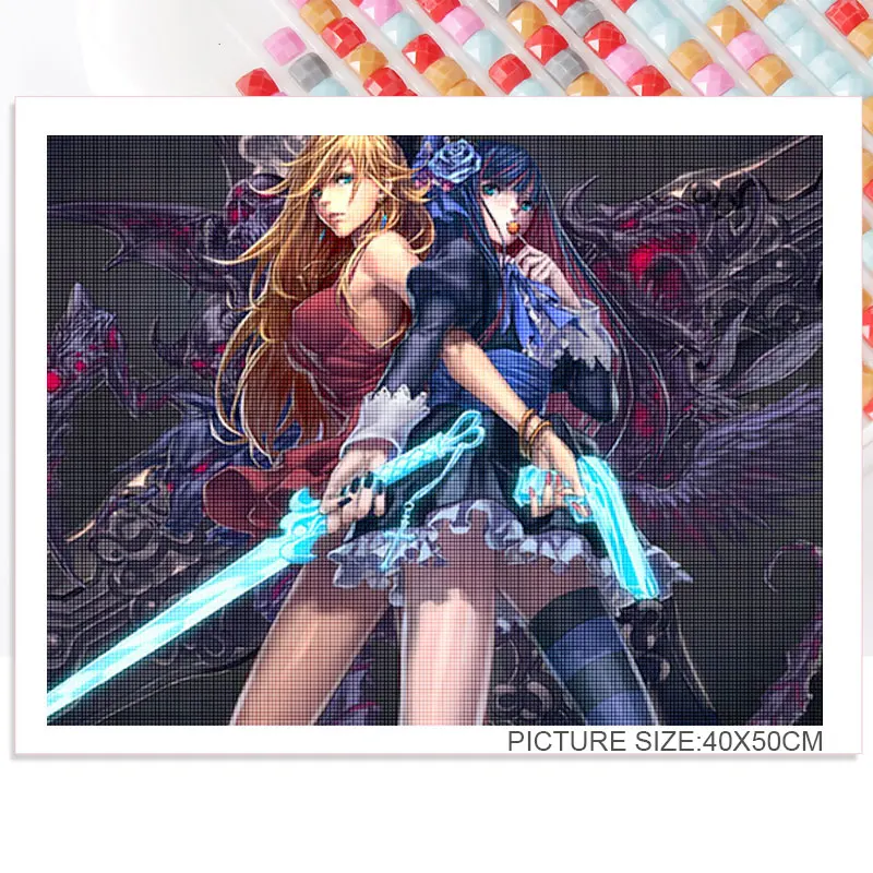 Алмазная живопись мультфильм аниме подвязка квадратные алмазные круглые