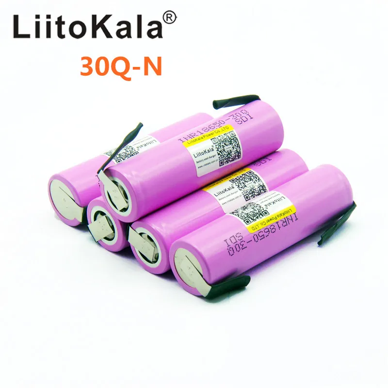 2018 Liitokala Оригинал 18650 3000 мАч батарея INR18650 30Q 20A разрядка литий ионная