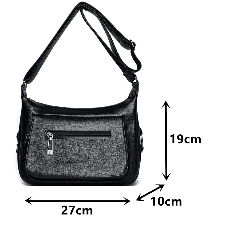 

Black Brand Shoulder Bags for Women Quality Sofr Leather Crossbody Bag Luxury Design Messenger Bag Ladys Lychee Pattern Handbags
