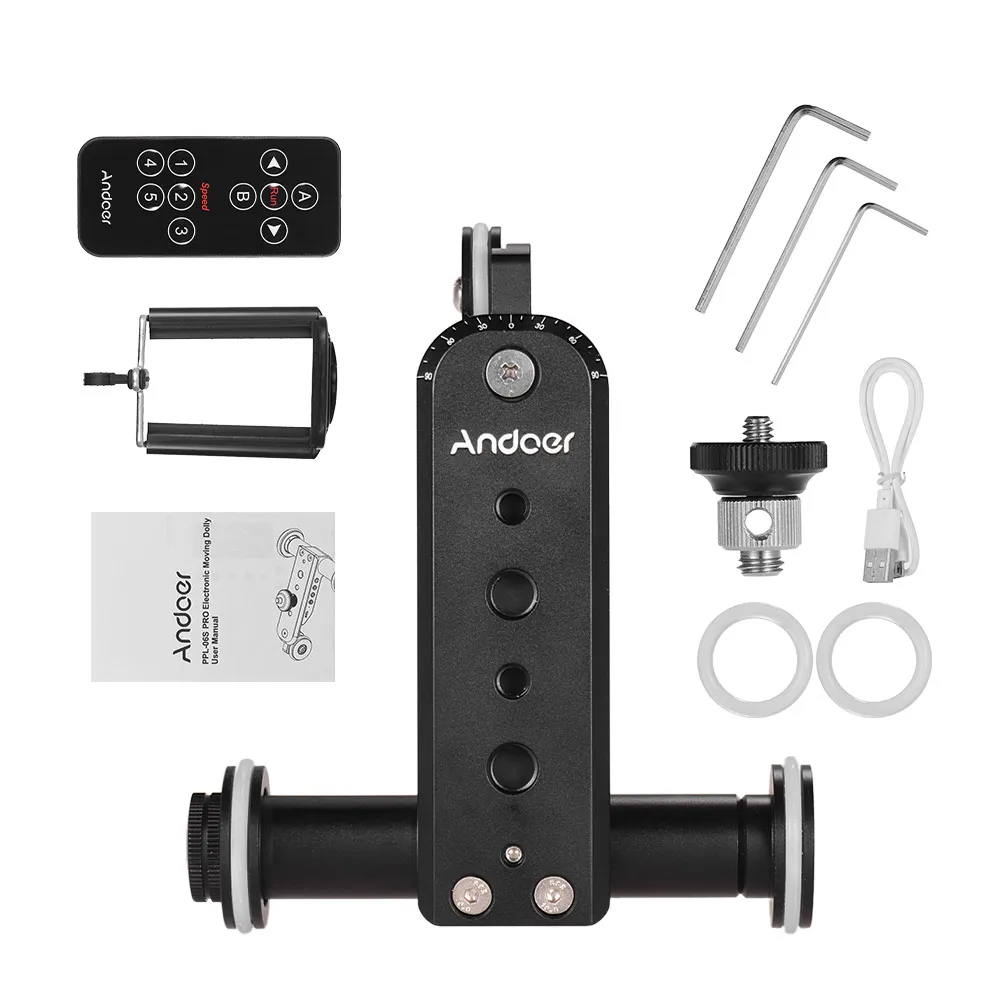 Andoer PPL-06S Pro Алюминиевый сплав моторизованный видео камера операторская тележка на рельсах слайдер+ держатель для телефона для GoPro Hero 7 Canon sony DSLR камеры