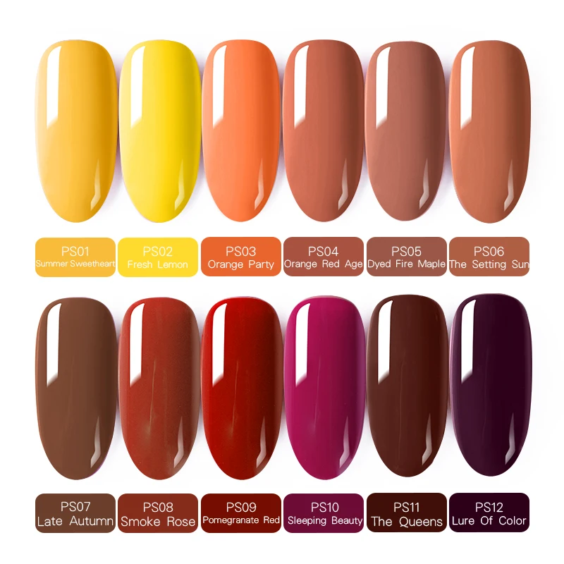 Orange 12 Pcs BORN PRETTY 12 шт. набор гель-лаков для ногтей Coffe Soak Off УФ Гель-лак для ногтей Набор лаков для ногтей светодиодный маникюрный лак - Цвет: Orange 12 Pcs