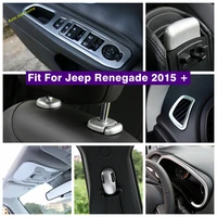 matte interior refit kit dashboard air ac reading lamps armrest box switch cover trim fit for jeep renegade 2015 2020