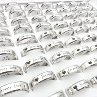mixmax wholesale 50pcs stainless steel rings for men women forever love fashion jewelry couple gift wedding bands wholesale