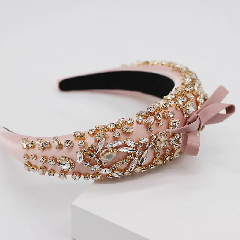 Luxury Full Diamond Baroque Headbands Crystal Rhinestones Personality Party Show Dance Crown Bowknot Turban Headdress Headwear