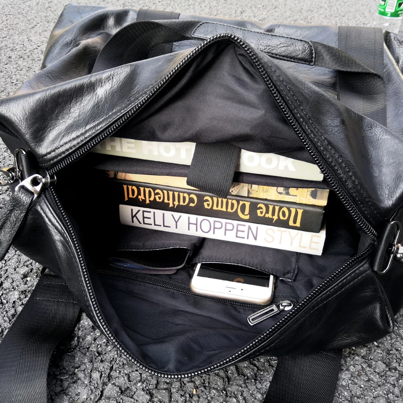 

Men Casual Tote Bags Business High Quality Leather Shoulder Crossbody Bags Large Capacity Travel Gym Messenger Bag Handbags