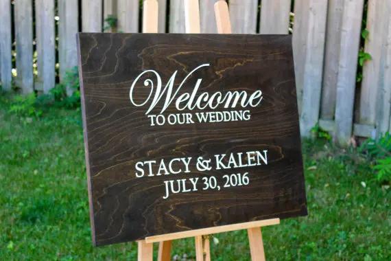 

Welcome To Our Wedding,Custom Wood Welcome Wedding Sign,Personalized Rustic Name & Date Welcome Wedding Sign,Wedding Decoration