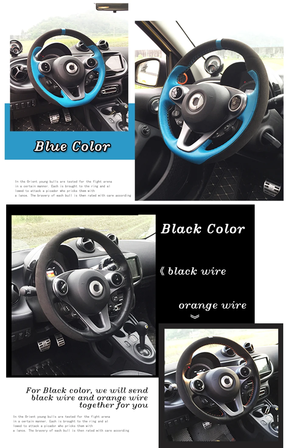 DIY чехол на руль для smart 453 fortwo forfour, очень мягкая кожаная оплетка на руль, аксессуары для интерьера