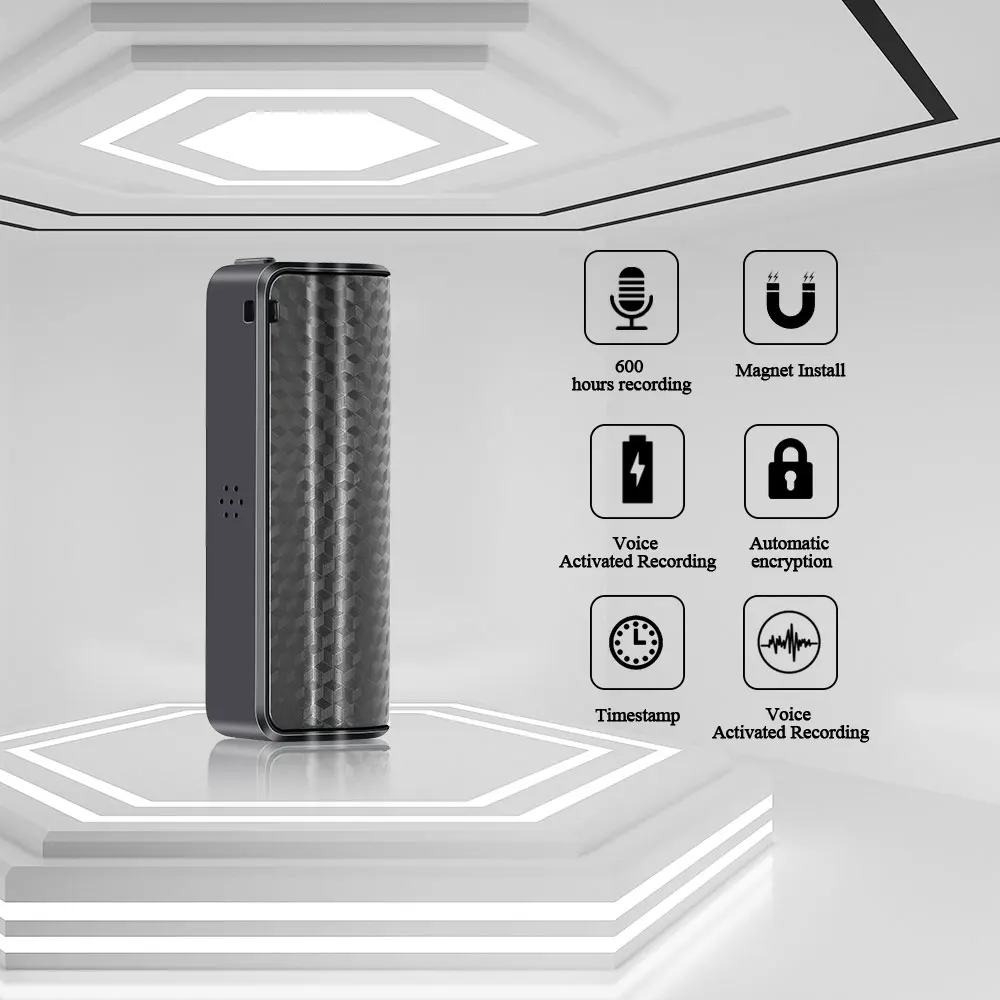 Профессиональный мини Аудио Диктофон Easy Hidde 600 часов записи Магнитный цифровой 8