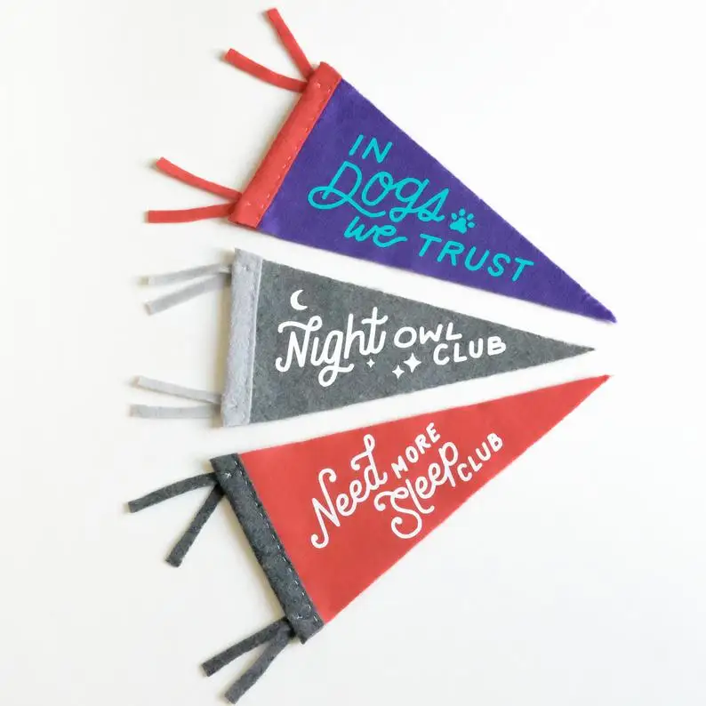 Cotton triangle flag promotional printed custom decoration felt | Дом и сад
