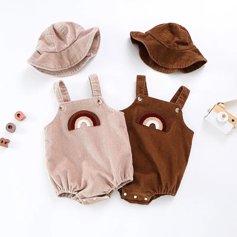 

Spring Newborn Clothes Rainbow Embroide Baby Boy Clothes Overalls Kid Rompers Toddler Cotton Infant Kid Clothing Jumpsuit
