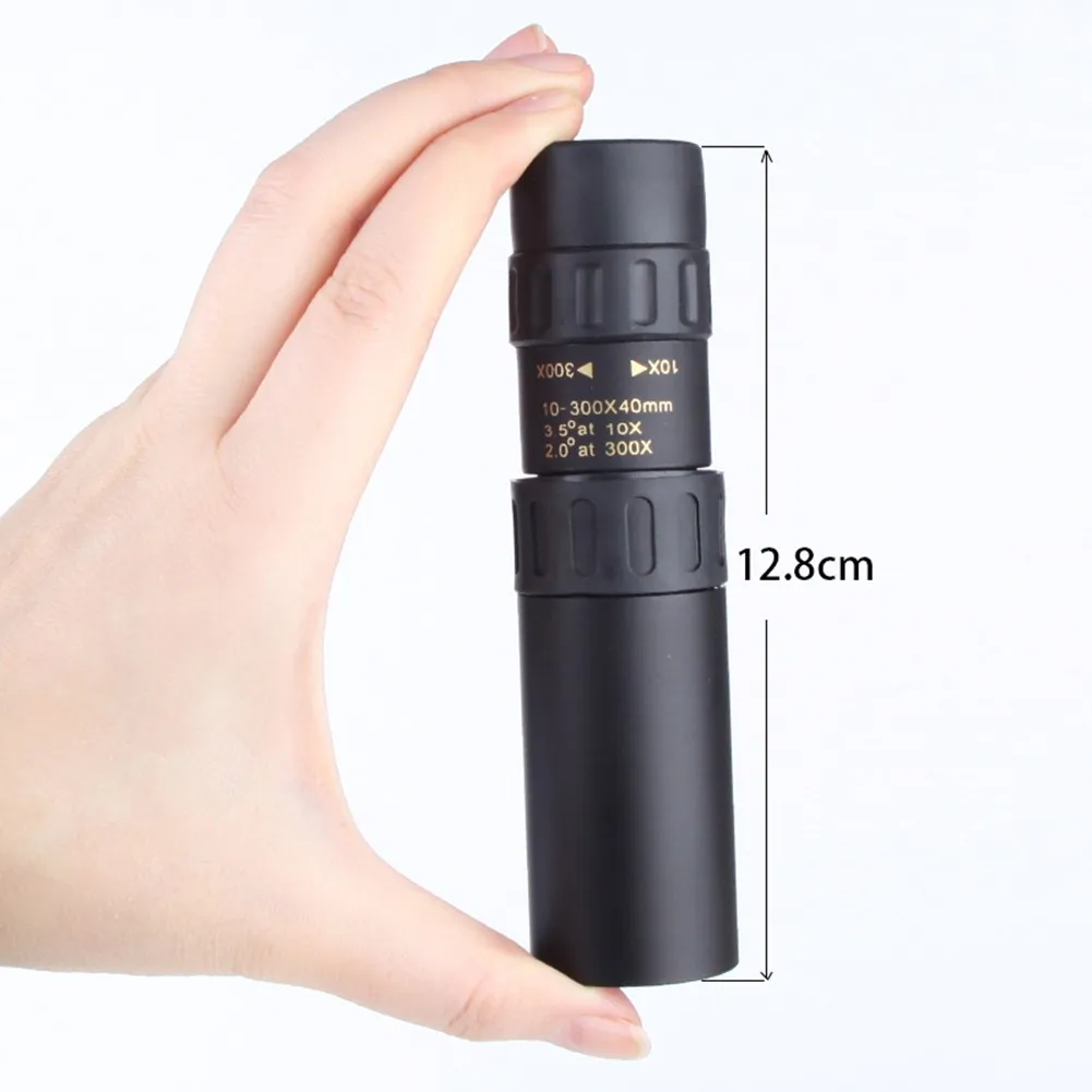 4K 10-300X40mm Super Telephoto Zoom Monocular Telescope Outdoor HD Portable Telescope Built-in Night Vision Function Waterproof