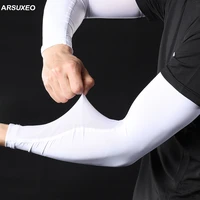 arsuxeo 2020 ice silk arm sleeves cooling sun uv protection running fishing cycling arm warmer basketball arm cover compression
