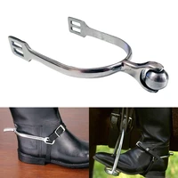 a pair stainless steel riding sports portable silver equestrian boots training smooth horse spurs equipment with roller ball new