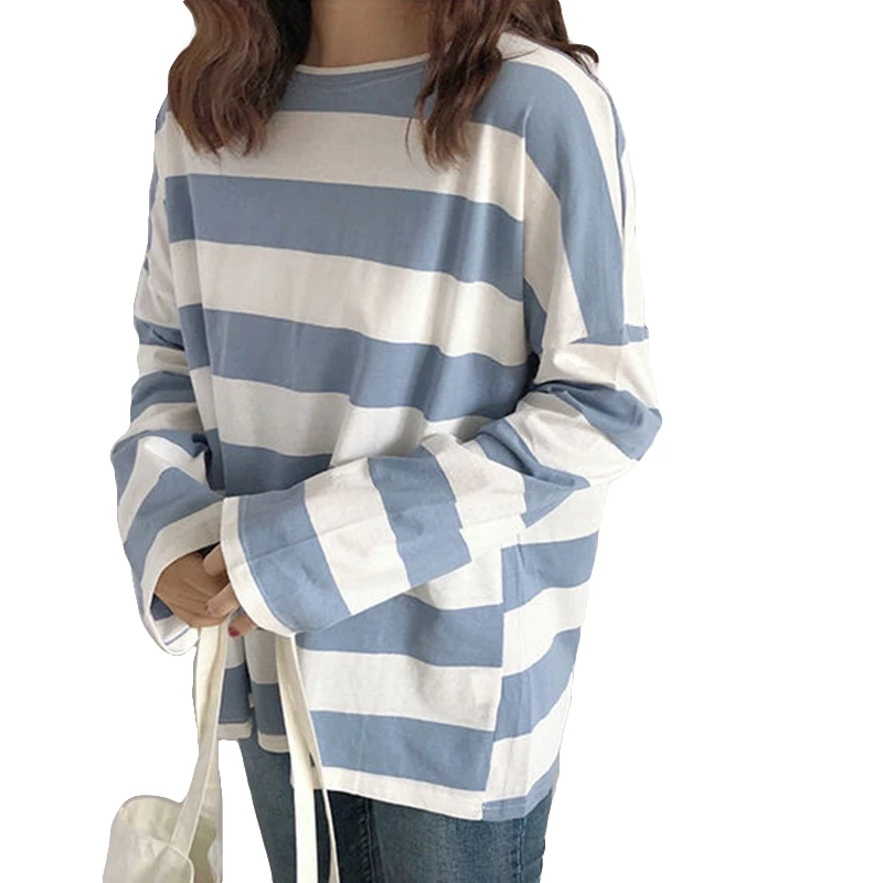 Женская футболка с длинным рукавом в полоску|Футболки| |