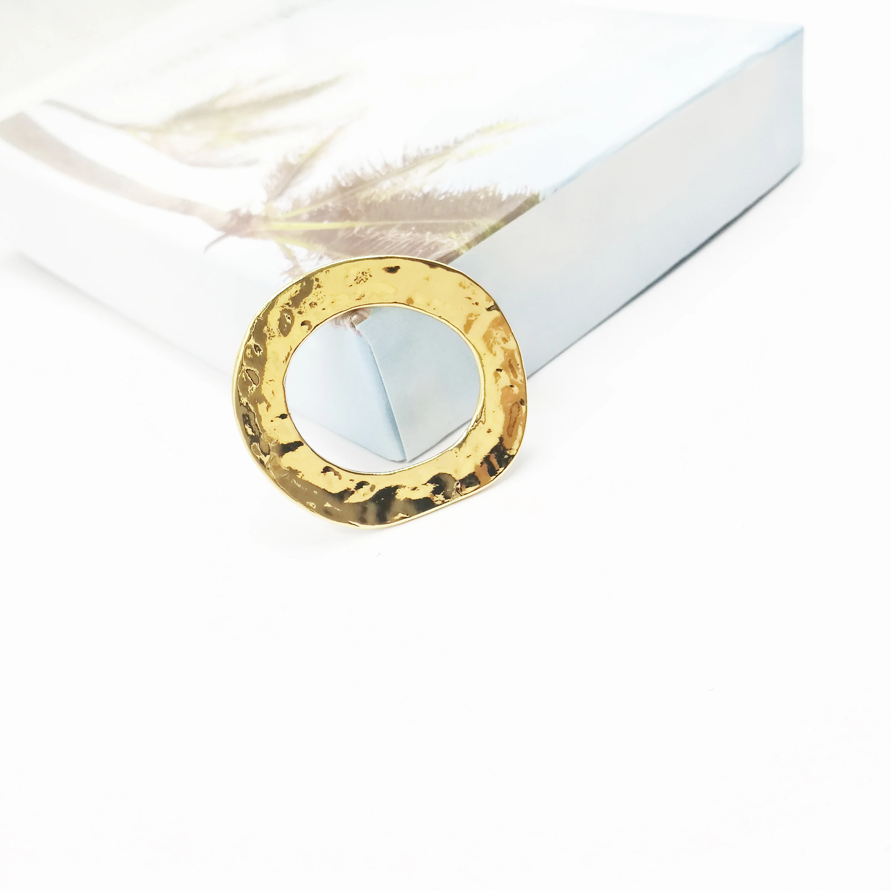 Соединитель для сережек и ожерелий на овальной основе из золотого сплава из цинка, 6 шт./лот, для изготовления украшений на заказ.