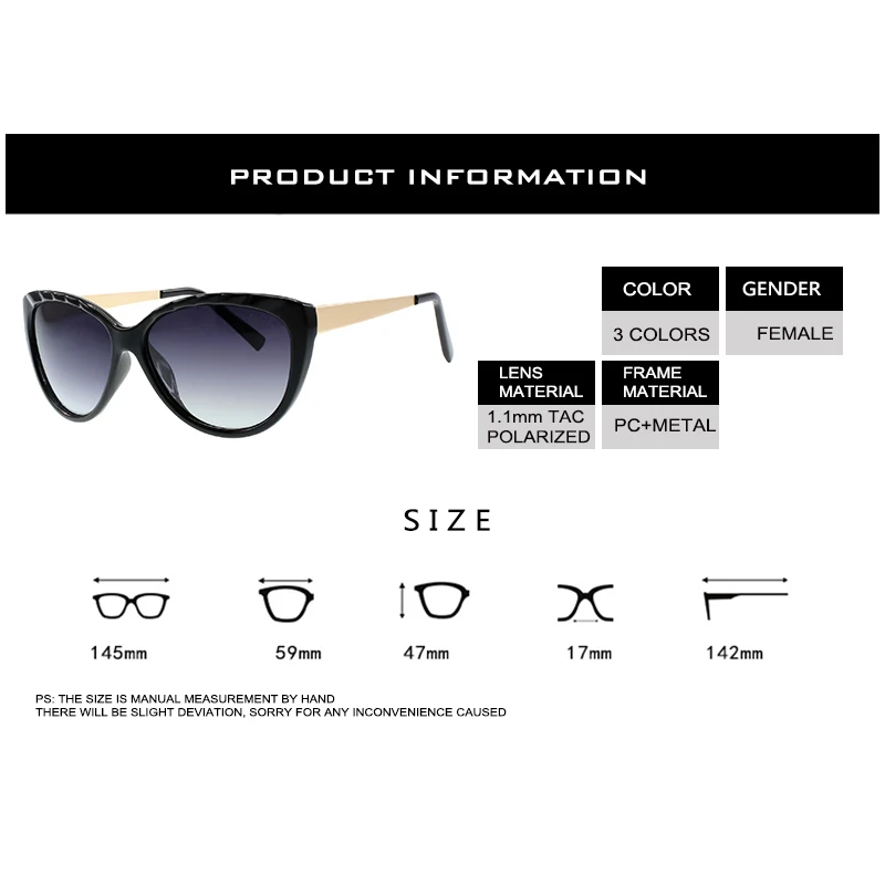 Женские поляризационные солнцезащитные очки кошачий глаз 1 мм | Аксессуары для