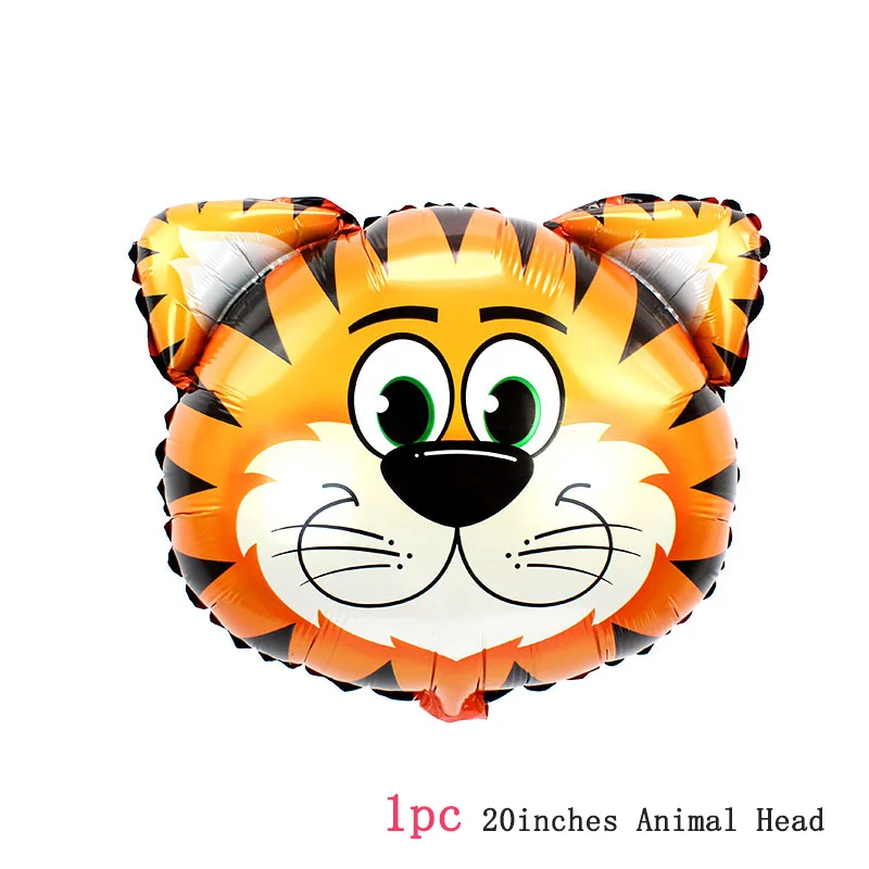 20inch tiger Лесные гелиевые шары в форме животных для дня рождения принадлежности лиса Ежик белка енот воздушный шар из фольги Детские вечерние принадлежности - Цвет: 20inch tiger