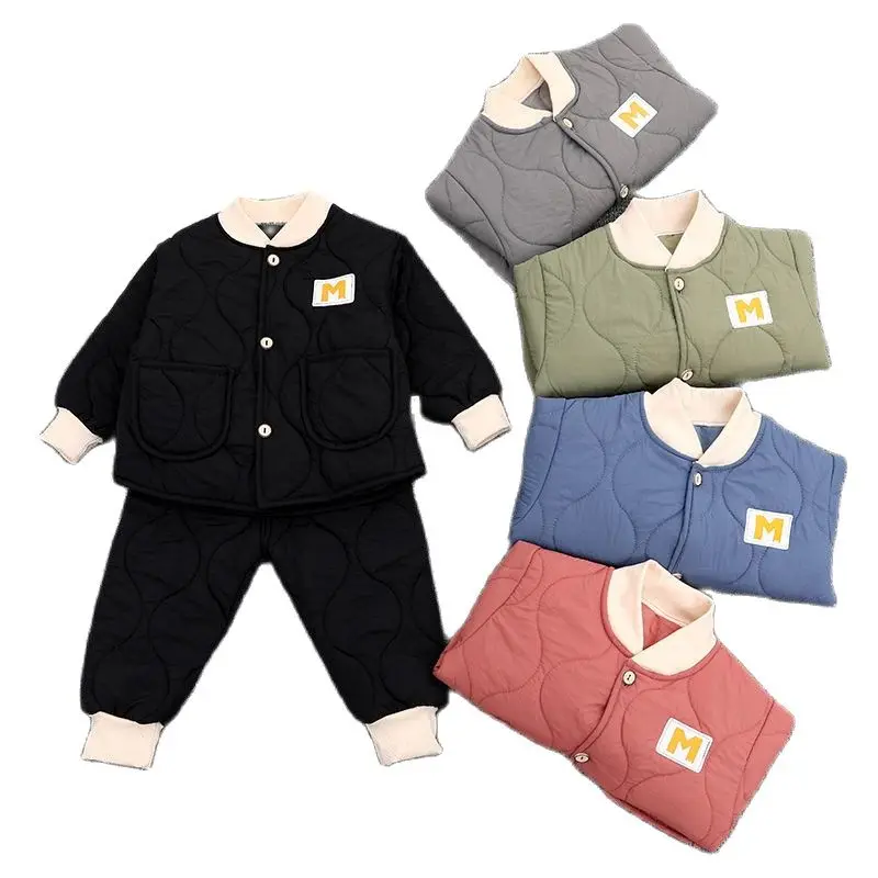 

VIDMID Children's autumn winter new cotton clothes suit Children baby cotton clothes leisure suit kids clothing sets P5001