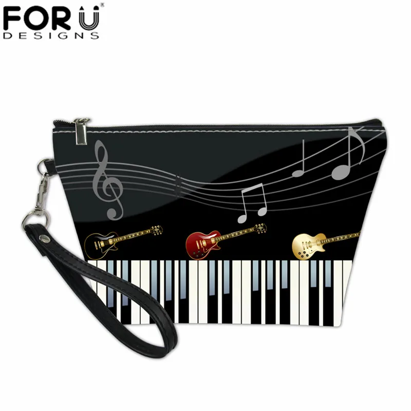 H7397Z8 FORUDESIGNS Women Makeup Pouch Organizer Travel Toiletries Bag Piano Notes Waterproof Small Bags for Ladies Handbag Cosmetic Bag - Color: H7397Z8