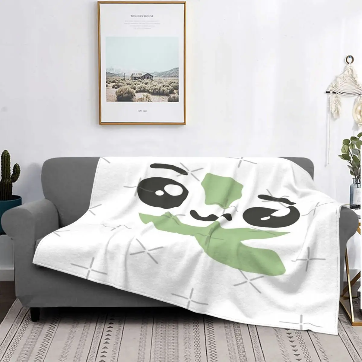 

Manta de personaje Kawaii con letras Q, colcha de cama a cuadros, manta de felpa de Anime para пикник, toalla de playa de lujo
