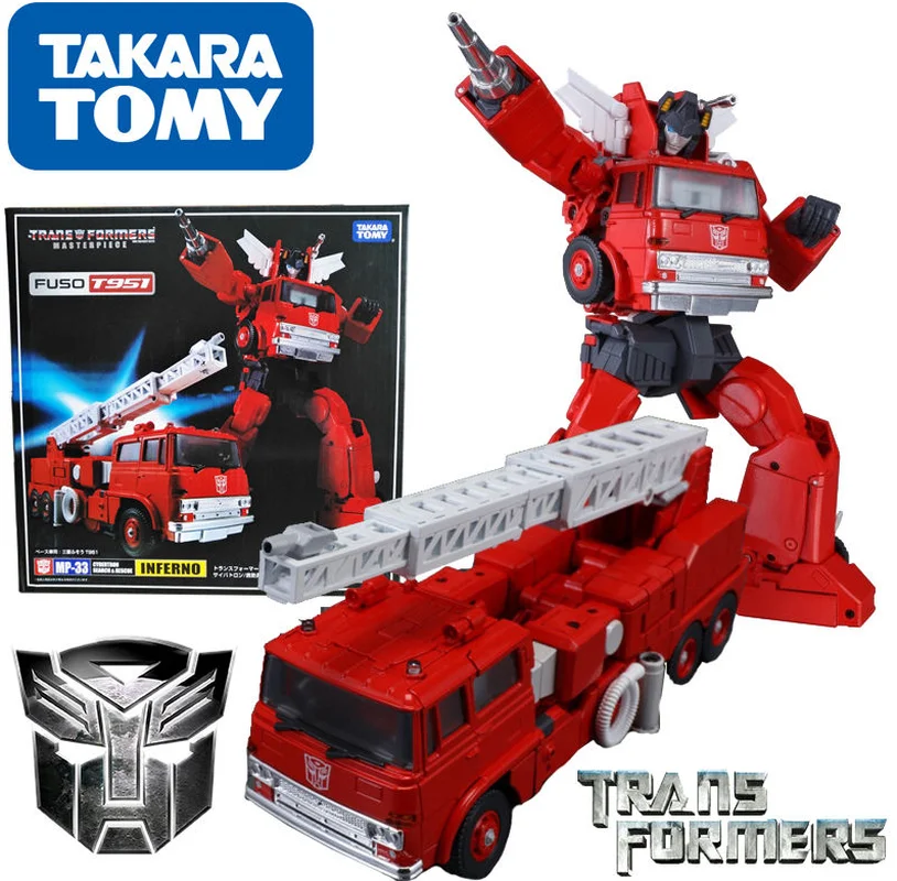 

Hasbro Transformation 22CM KO MP33 INFERNO Fire Truck Autobots CAR Metal Part Action Figure Deformation Robot Kids Gift Toy