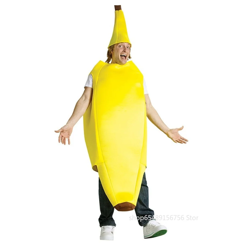 Забавный банановый костюм креативный фруктовый Косплей унисекс необычное